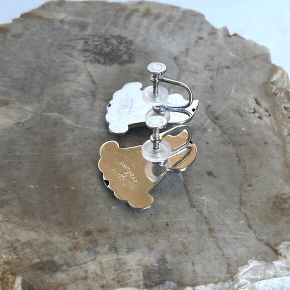 VTG Wallace Sterling Silver Hollow "Romance Of The Sea" Screwback Earrings - Picture 7 of 16